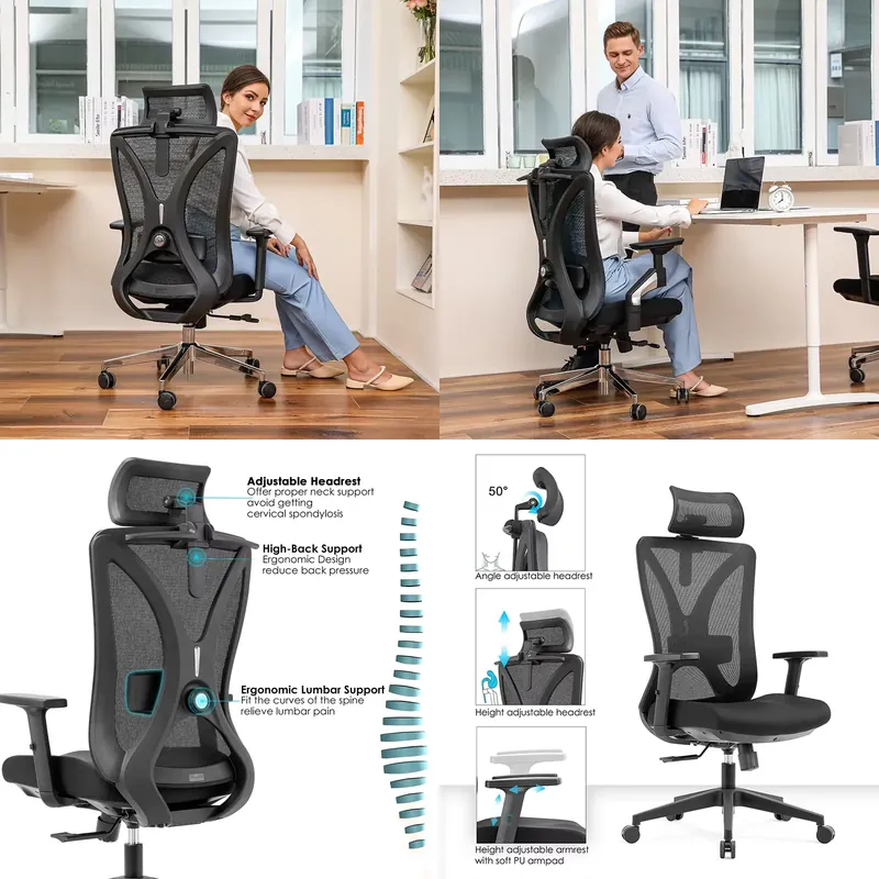 Office Tech Chair - Cadeira de Escritório Moderna e Durável,